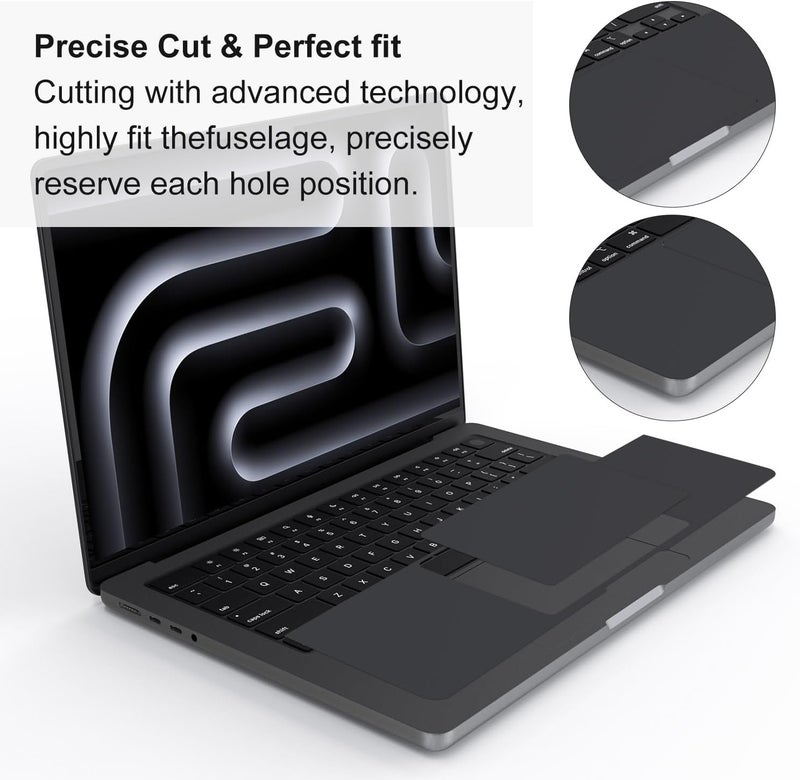 CASEDAO غطاء راحة اليد مع واقي لوحة اللمس لجهاز MacBook Pro 14 بوصة 2025-2023 M5 M4 M3 Pro Max A3434 A3112 A3401 A3185 A2992 A2918، ملصقات واقية لراحة المعصم - أسود فضائي - Image 4